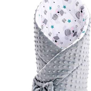 NEW BABY  Oboustranná Zavinovačka z Minky  75x75 cm teddy šedá hvězdičky tyrkysové značky NEW BABY