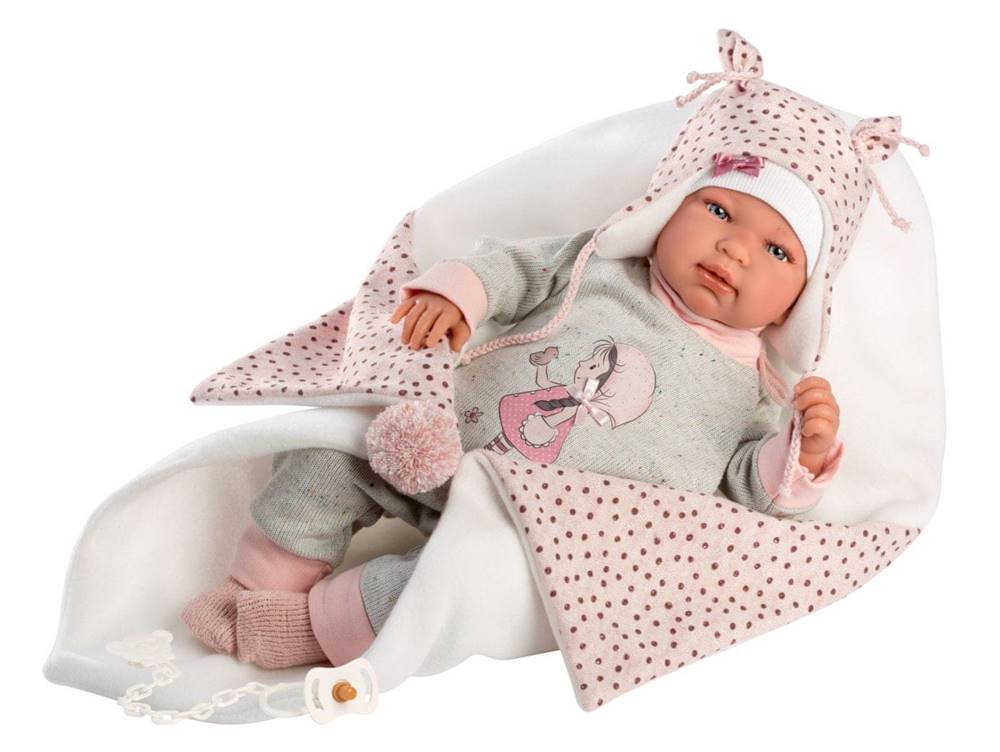 Llorens  84460 NEW BORN - realistická bábika bábätko so zvukmi a mäkkým látkovým telom - 44 cm značky Llorens