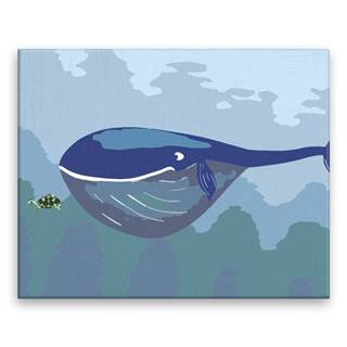 Malujsi  Maľovanie podľa čísel - Veľryba a korytnačka - 50x40 cm,  plátno vypnuté na rám značky Malujsi
