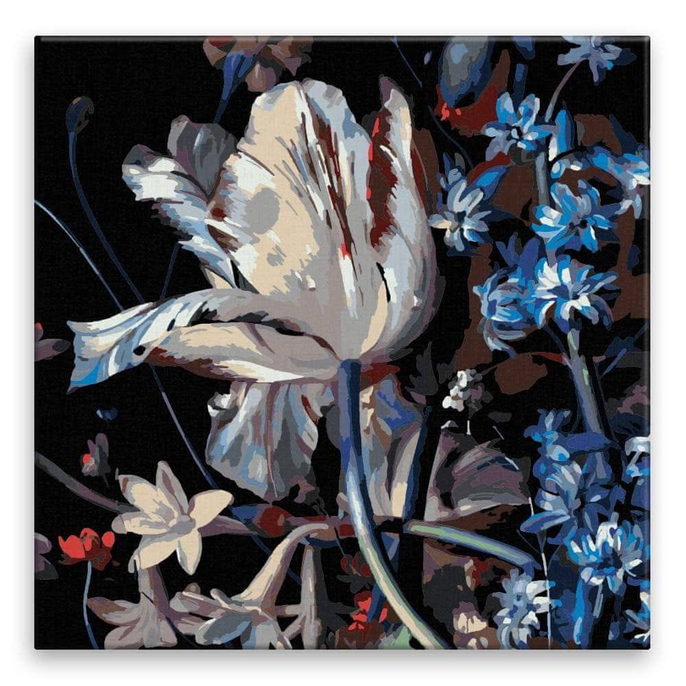 Malujsi  Maľovanie podľa čísel - Orosený tulipán - 40x40 cm,  plátno vypnuté na rám značky Malujsi