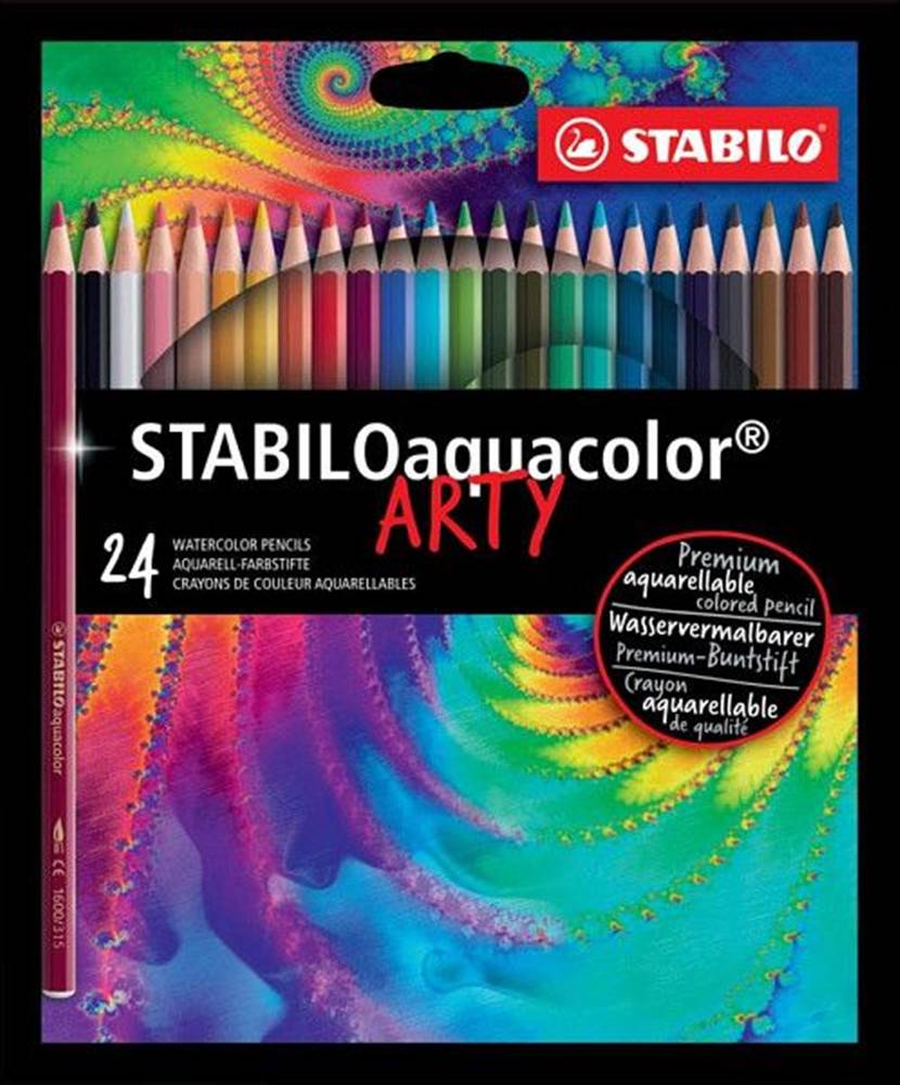  Akvarelové pastelky STABILO,  sada 24 ks v kartónovom puzdre ARTY