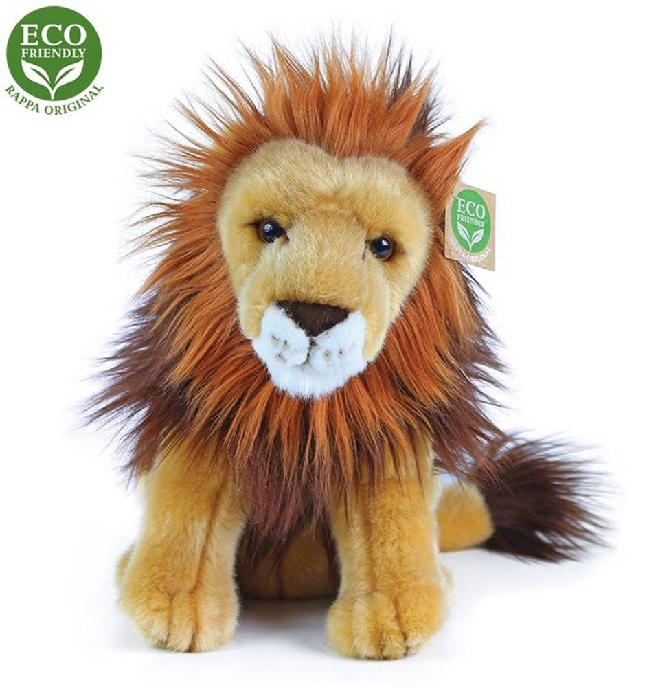 Rappa  Plyšový lev sediaci,  25 cm,  ECO-FRIENDLY značky Rappa