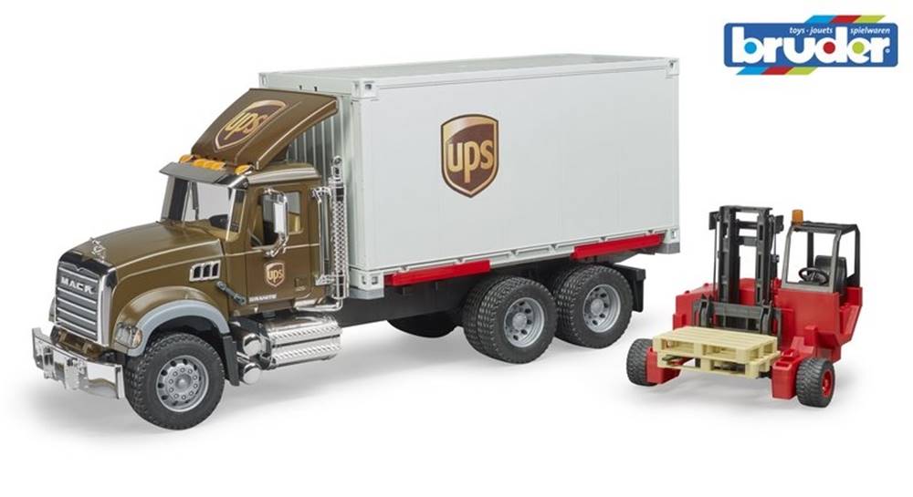 BRUDER  2828 Logistický Mack Granite UPS s příslušenstvím značky BRUDER