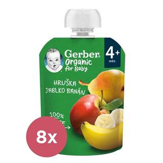 8x GERBER Organic Kapsička hruška,  jablko a banán 90 g