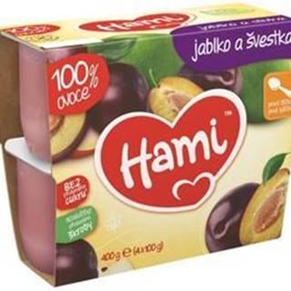Hami  100% ovocie slivka a jablko (4 x 100 g) - ovocný príkrm značky Hami