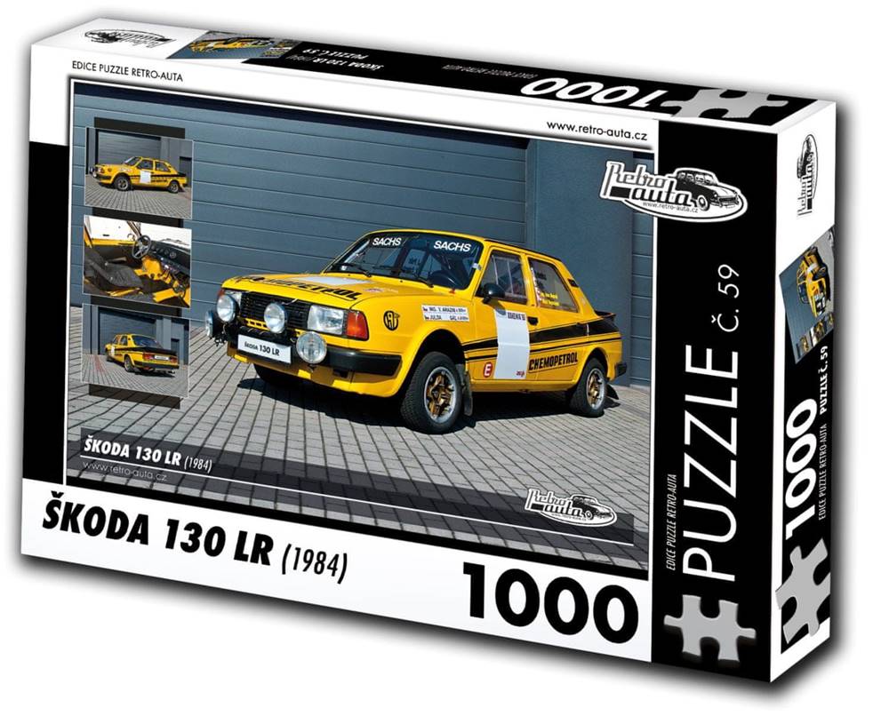 RETRO-AUTA©  Puzzle č. 59 Škoda 130 LR (1984) 1000 dielikov značky RETRO-AUTA©
