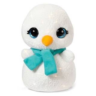 NICI Plyšový snehuliak ,  17 cm,  biely trblietavý,  modrý šál