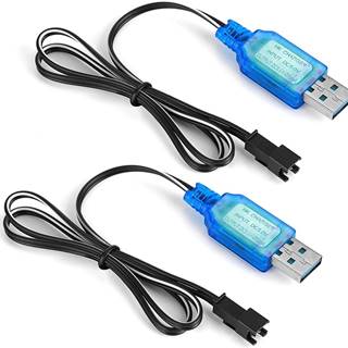 YUNIQUE GREEN-CLEAN  2ks USB nabíjací kábel SM-2P 250mAh výstup RC auto pre 6V Ni-Mh batérie farba svetlo modrá značky YUNIQUE GREEN-CLEAN