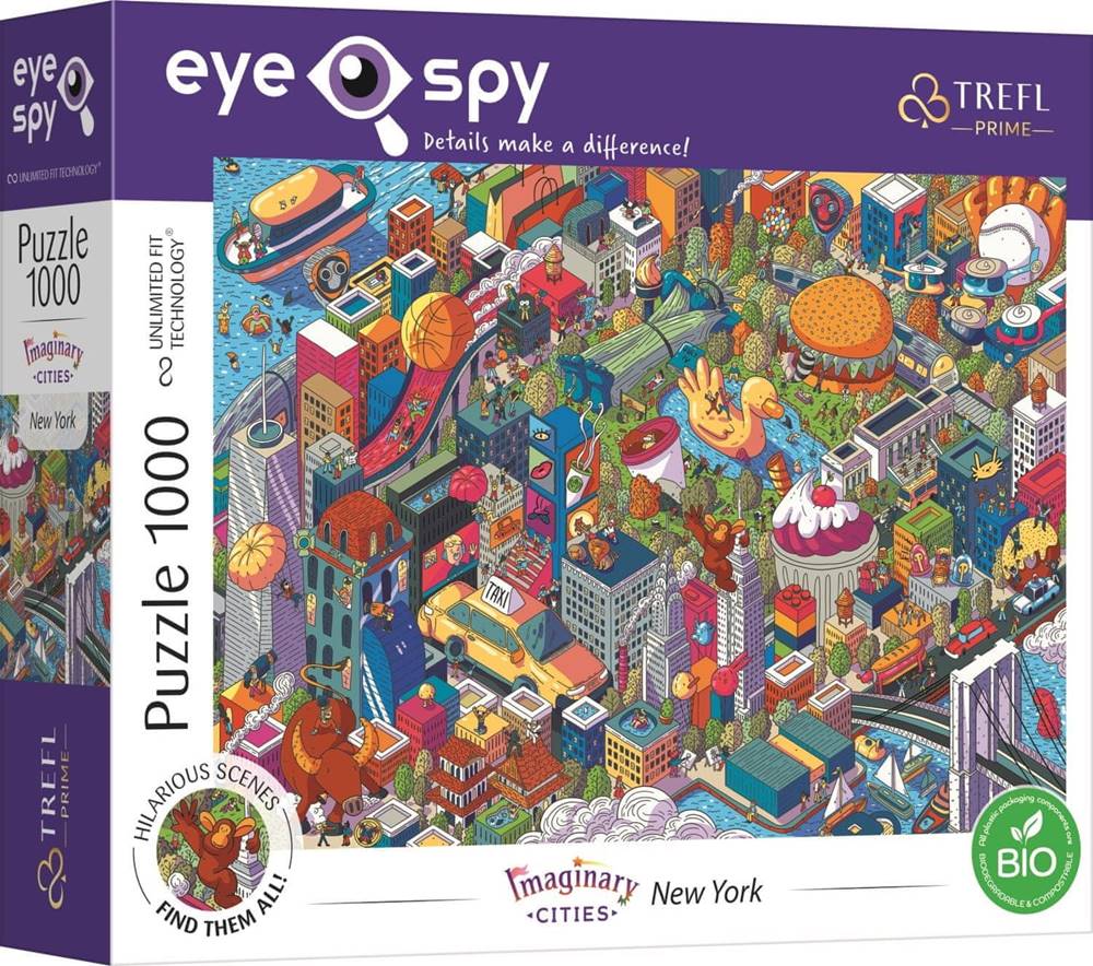 Trefl  Puzzle UFT Eye-Spy Imaginary Cities: New York,  USA 1000 dielikov značky Trefl