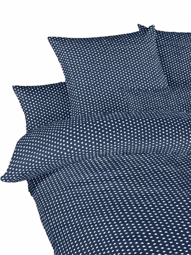 Dadka  Obliečky bavlna do postieľky Hviezdička biela na tmavo modrom 90x130,  45x60 cm značky Dadka