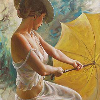 Gaira® Malovanie podľa čísel Žena s dáždnikom M1081