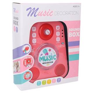 Hudobný box s mikrofónom ružový 19x8,  5x92 cm