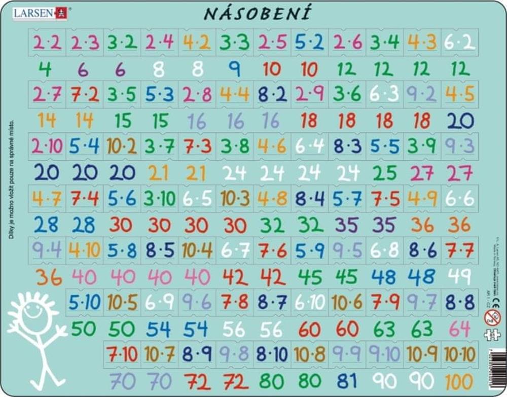 LARSEN  Puzzle Matematika: násobenie 81 dielikov značky LARSEN