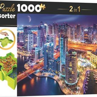 Trefl  Puzzle s triedičom 2v1 Nočný Dubaj 1000 dielikov značky Trefl
