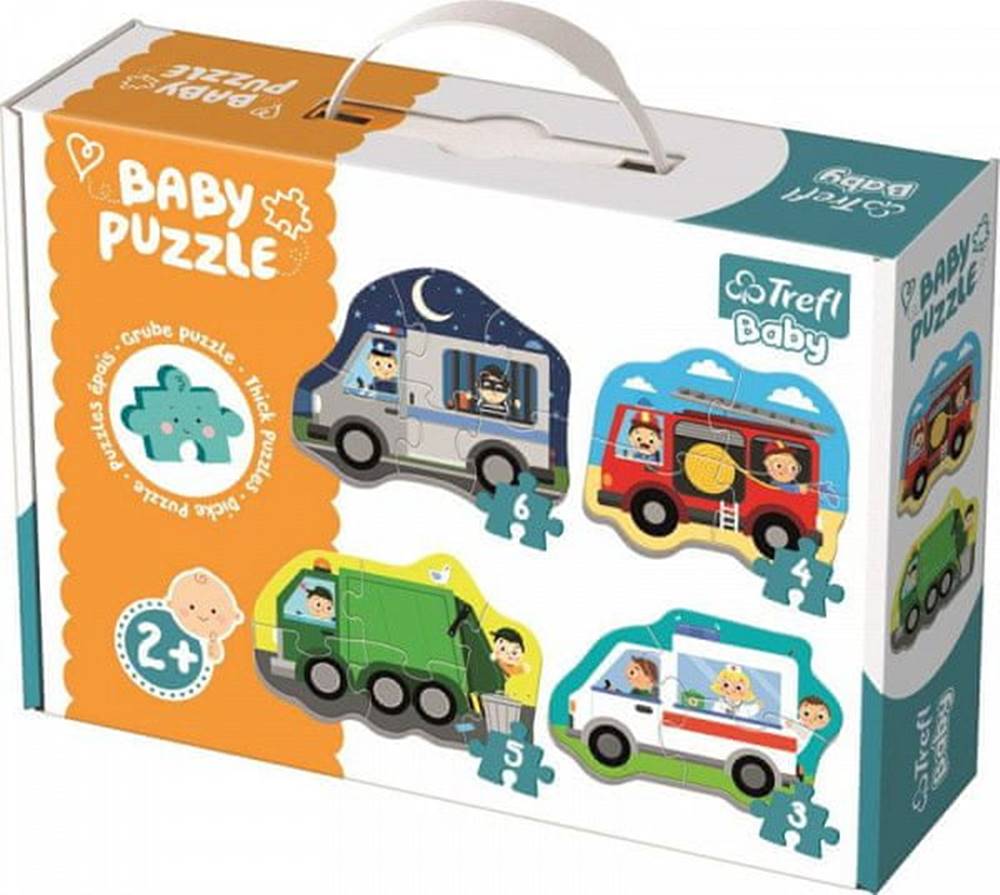  Baby puzzle Dopravní prostředky 4v1 - 3, 4, 5, 6 dílků