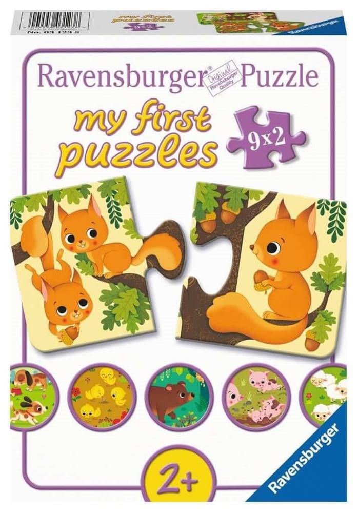 Ravensburger  Moje prvé puzzle Zvieratká a mláďatká 9x2 dielikov značky Ravensburger