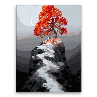 Malujsi Maľovanie podľa čísel - Strom na skale - 30x40 cm,  bez dreveného rámu