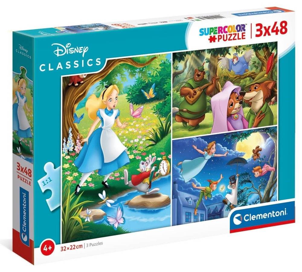 Clementoni  Puzzle Disney klasické motívy 3x48 dielikov značky Clementoni