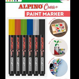Alpino Crea+ Marker 6ks rôzne farby