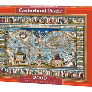 JOKOMISIADA  Puzzle 2000 ks. Mapa sveta,  1639 značky JOKOMISIADA