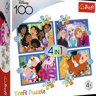 Trefl  Puzzle Disney 100 rokov: Disneyho veselý svet 4v1 (35, 48, 54, 70 dielikov) značky Trefl