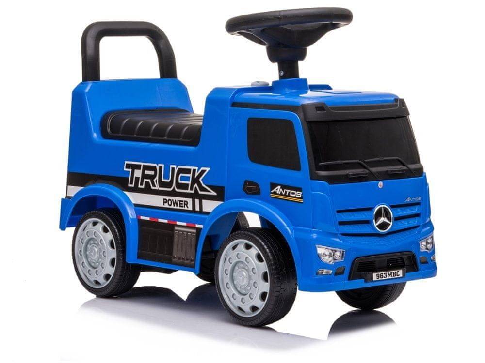 Lean-toys  Mercedes Antos 656 Modrý zvuk Klaksón Svetlá Jazdec značky Lean-toys