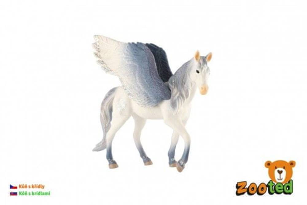  Kôň s krídlami bielo-sivý zooted plast 14cm