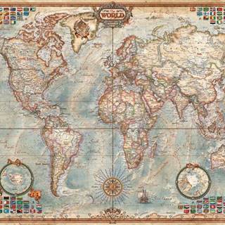 EDUCA Miniatúrne puzzle Politická mapa sveta 1000 dielikov