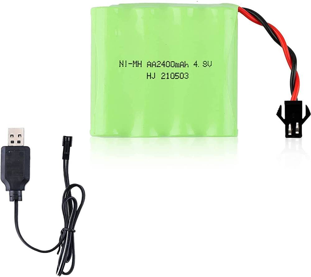 YUNIQUE GREEN-CLEAN  1 ks nabíjateľná batéria 4.8V Ni-Mh 2400 mAh pre diaľkové ovládanie auta + USB nabíjací kábel značky YUNIQUE GREEN-CLEAN