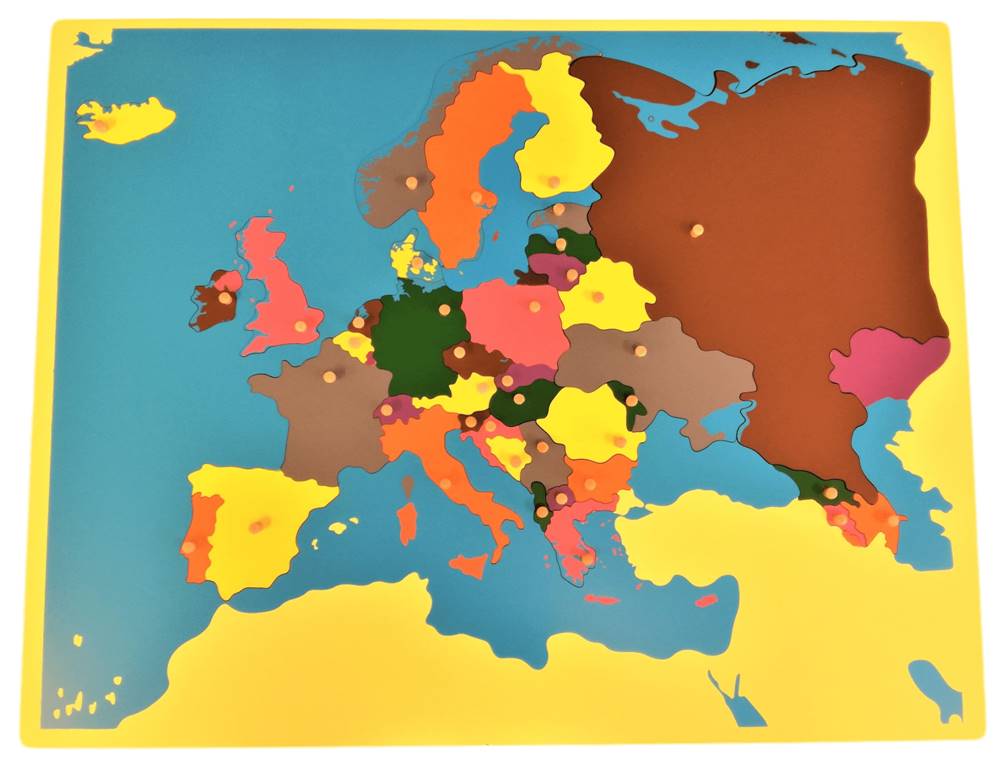 Montessori  Puzzle mapa Európa bez rámika značky Montessori