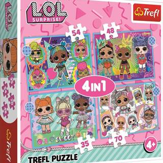 Trefl  Puzzle LOL Surprise: Zoznámte sa s bábikami 4v1 (35, 48, 54, 70 dielikov) značky Trefl