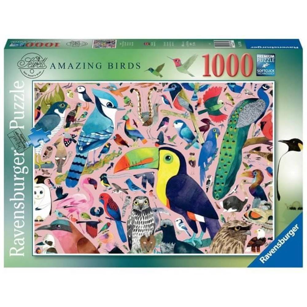 Ravensburger  ,  Puzzle 1000 prvkov,  Mimoriadne vtáky / Matt Sewell značky Ravensburger