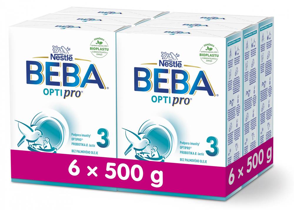 BEBA  OPTIPRO 3 batolecí mléko,  6x500 g značky BEBA