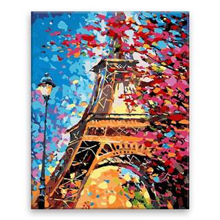 Malujsi Maľovanie podľa čísel - Farebná Eiffelova veža - 80x100 cm,  plátno vypnuté na rám