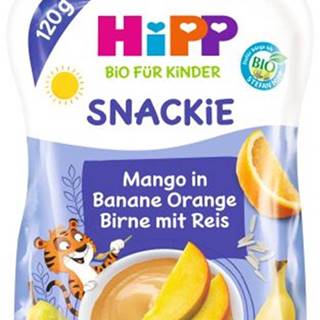 HiPP BIO Snackie Hruška-Pomaranč-Mango-Banán-Ryžová múka 6 x 120 g
