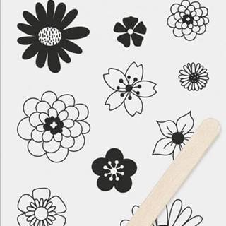 HEYDA  Propisoty 10 x 19 cm - kvety čierne značky HEYDA