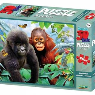 Prime 3D Puzzle Kamaráti z džungle 3D 48 dielikov
