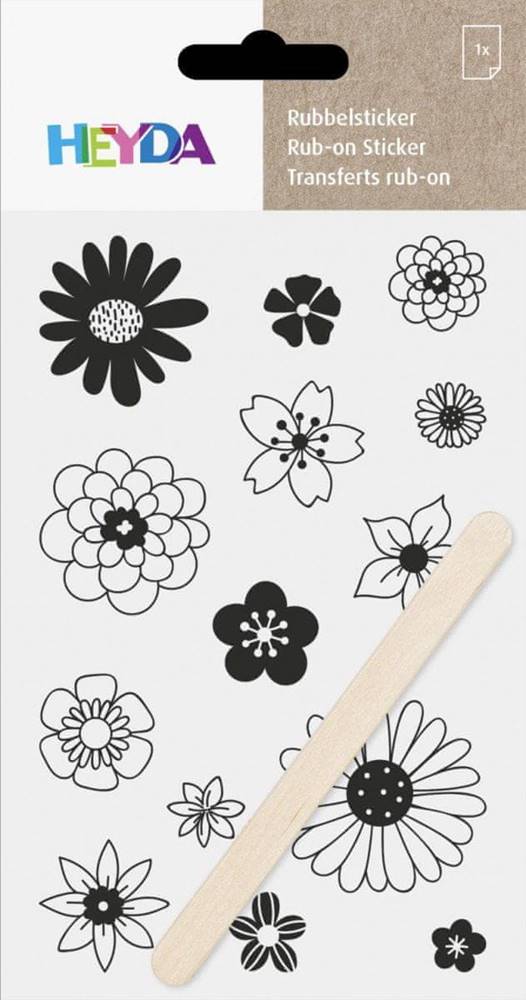HEYDA  Propisoty 10 x 19 cm - kvety čierne značky HEYDA