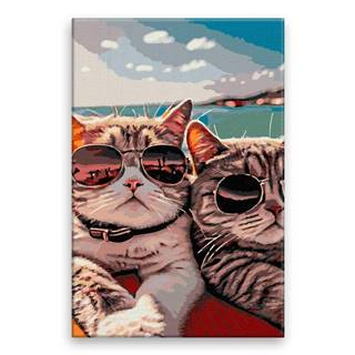 Malujsi Maľovanie podľa čísel - Mačky na dovolenke - 40x60 cm,  plátno vypnuté na rám