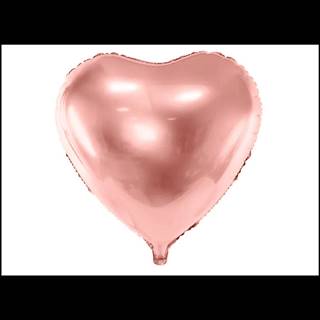 PartyDeco Fóliový balón Srdce,  45cm ružovo zlaté