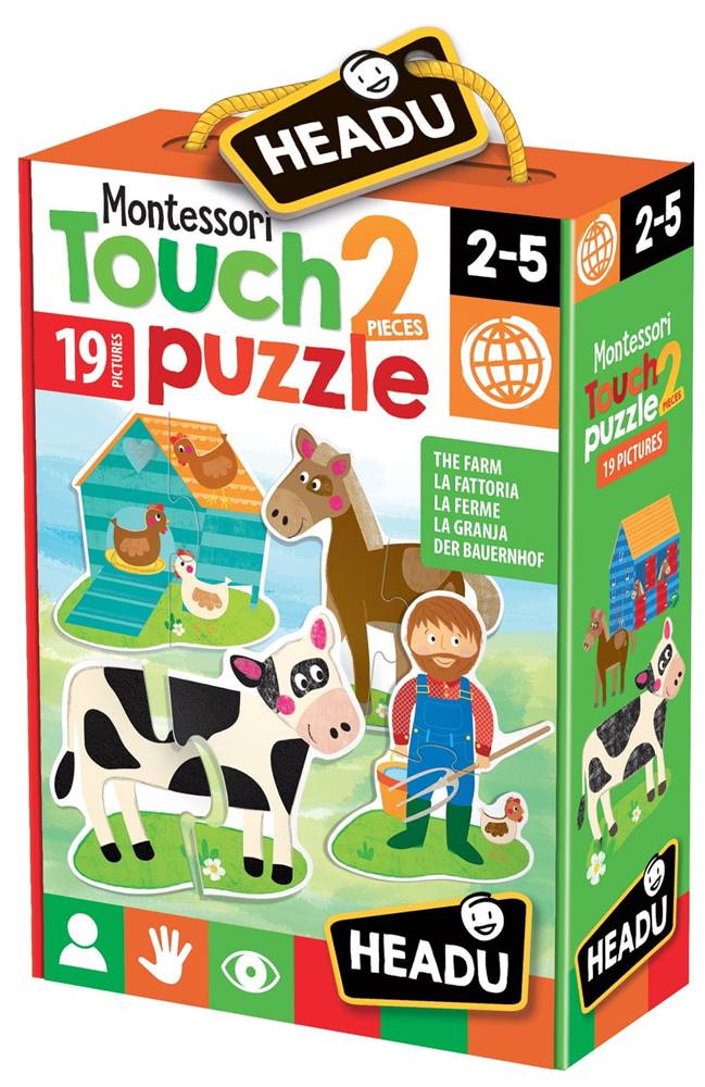 Headu  Montessori Hmatové puzzle - Farma značky Headu