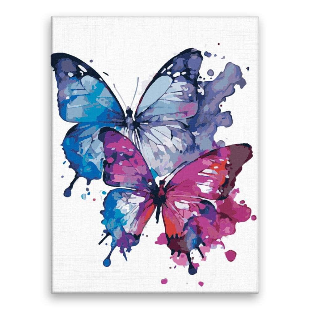 Malujsi  Maľovanie podľa čísel - Akvarelový motýľ - 30x40 cm,  bez dreveného rámu značky Malujsi