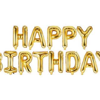 Fóliový nápis balóniky narodeniny - HAPPY BIRTHDAY - zlatý - gold - 340 cm