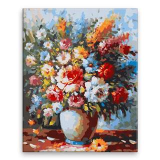Malujsi Maľovanie podľa čísel - Divoké kvety vo váze - 40x50 cm,  bez dreveného rámu