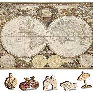 Wooden city Drevené puzzle Antická mapa sveta 2v1,  150 dielikov EKO