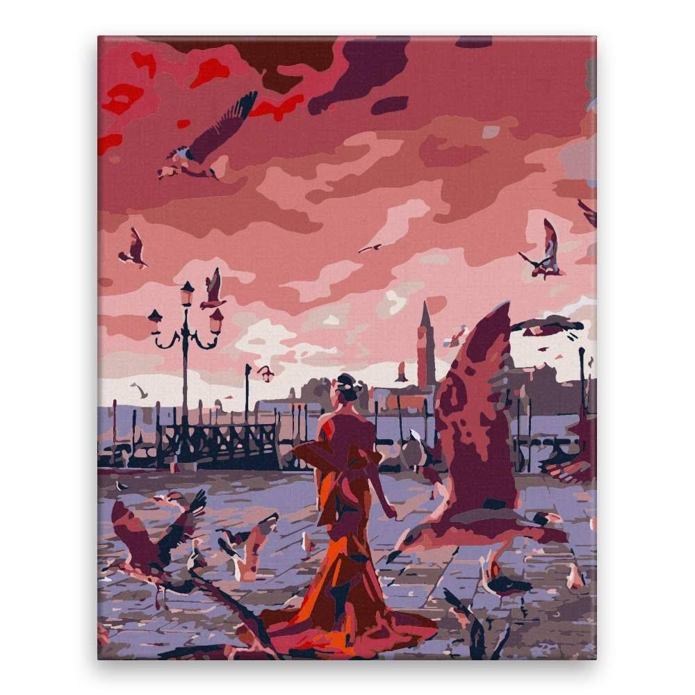 Malujsi  Maľovanie podľa čísel - Dáma v červenom - 40x50 cm,  bez dreveného rámu značky Malujsi