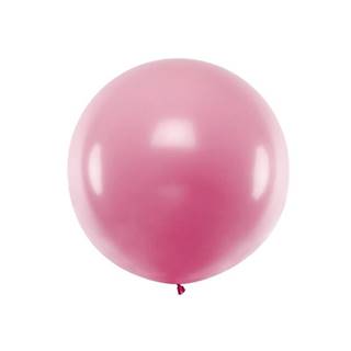 PartyDeco Okrúhly balón 1m,  metalický ružový