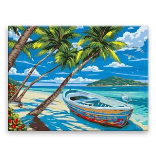 Malujsi Maľovanie podľa čísel - Karibská krása - 80x60 cm,  bez dreveného rámu
