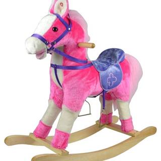 Teddies  Kôň hojdací ružový plyš na batérie - zánovné značky Teddies