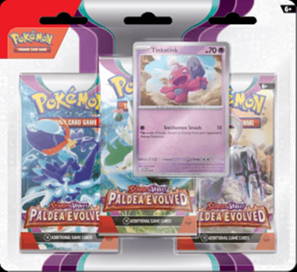 Pokémon  Zberateľské kartičky TCG: SV02 Paldea Evolved - 3 Blister Booster Tinkatink značky Pokémon